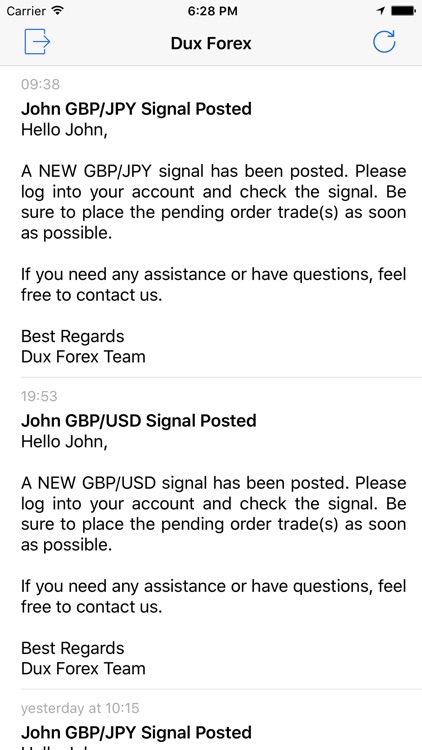 Dux Forex Notifier