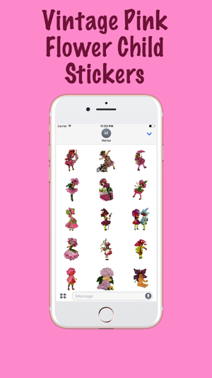 Vintage Pink Flower Child Stickers(圖1)-速報App