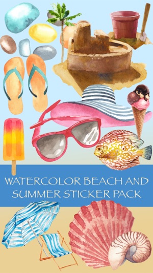 Watercolor Beach and Summer Sticker Pack(圖1)-速報App