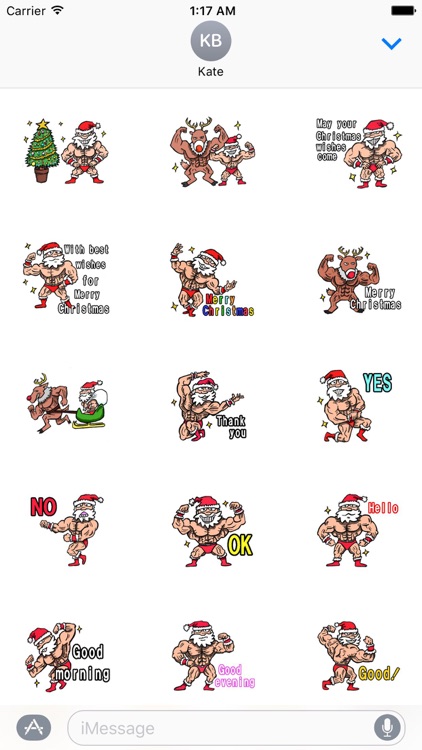 Merry Christmas Wiht Gymnast Santa Claus Stickers