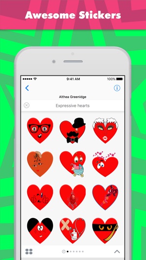 Expressive hearts贴纸，设计：Alade Expressions