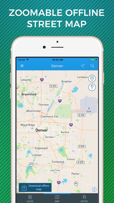 Denver Travel Guide with Offline Street Map screenshot 3