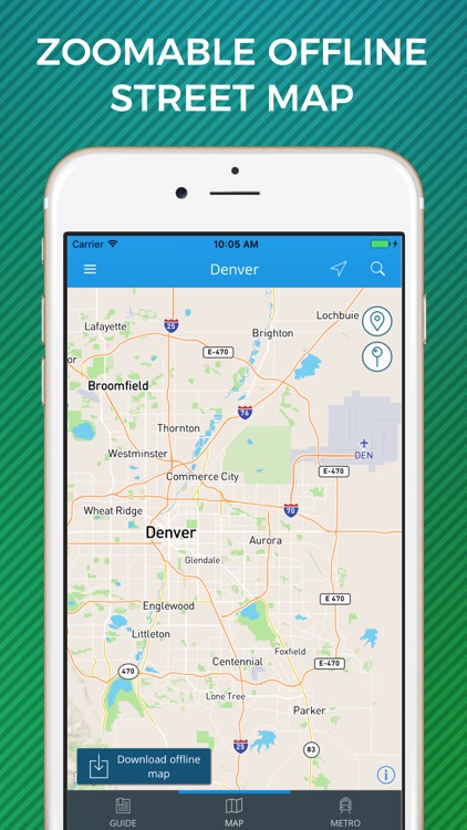 Denver Travel Guide with Offline Street Map