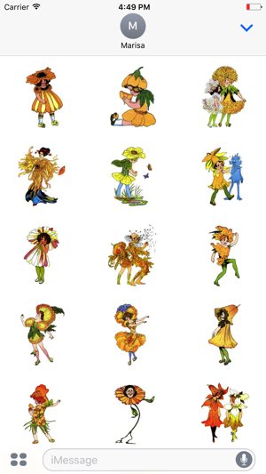 Vintage Golden Flower Child Stickers for iMessage(圖4)-速報App