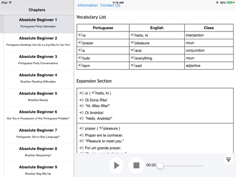 Learn Portuguese with Video for iPad screenshot 3