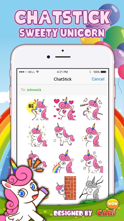 Sweety Unicorn Stickers & Keyboard By ChatStick