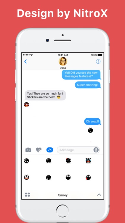 Smiley stickers by NitroX for iMessage