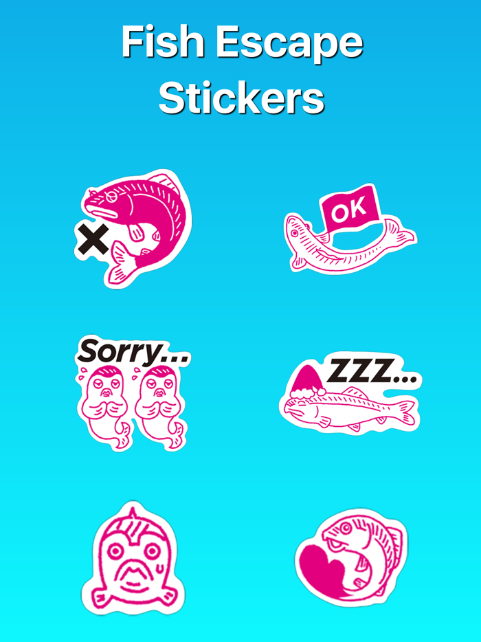 Fish Escape from Divers Stickers