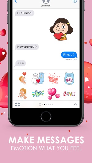 Love Valentine Sticker Emoji & Emoticons ChatStick(圖2)-速報App