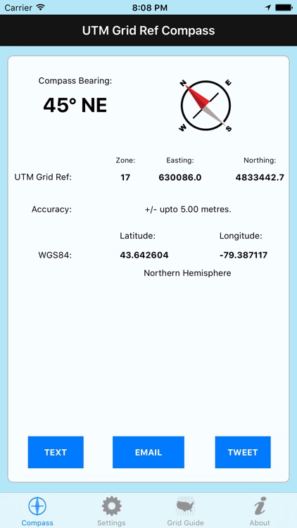 UTM Grid Ref Compass