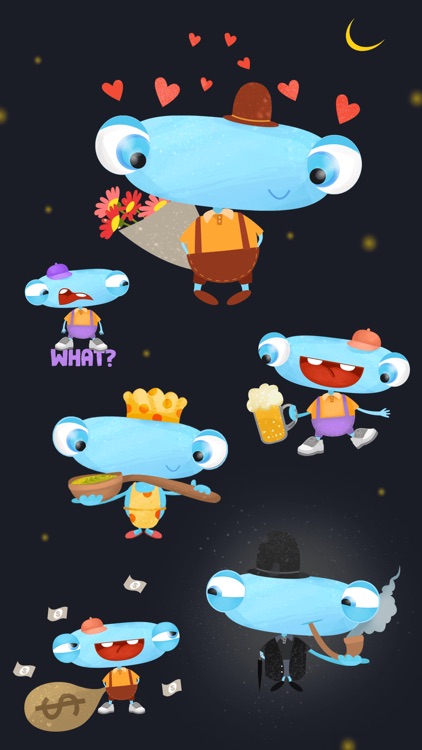 Happy Funny Monster - cute stickers