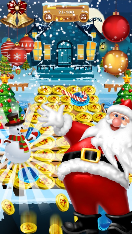 Golden Coin Dozer Pusher Machine :Christmas Casino