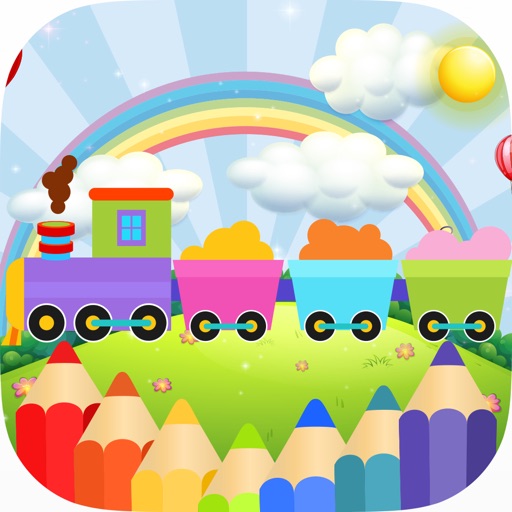 Cute Car Coloring Book For Kids Game Icon