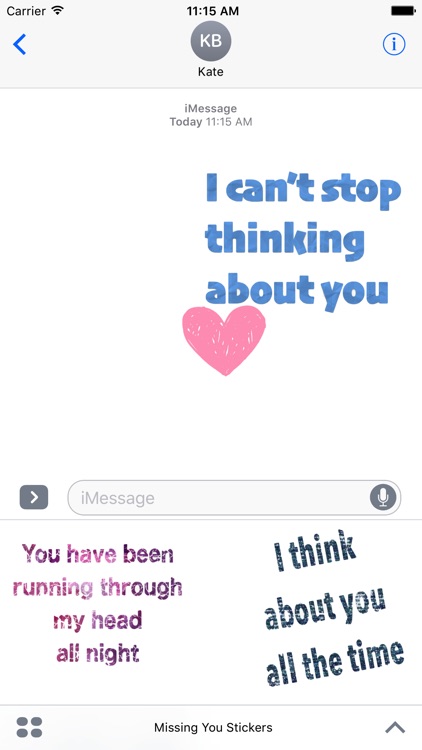 Missing You Stickers For iMessage