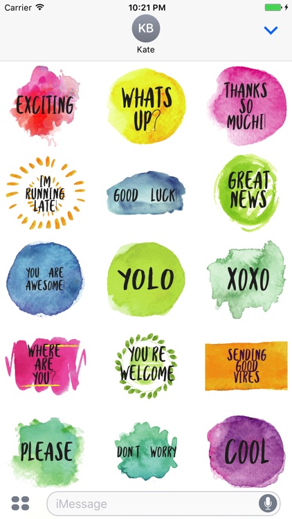 Animated Watercolor Words Text Sticker