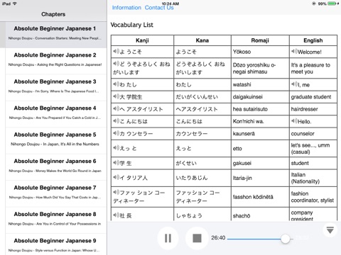 Learn Japanese with Video for iPad screenshot 3