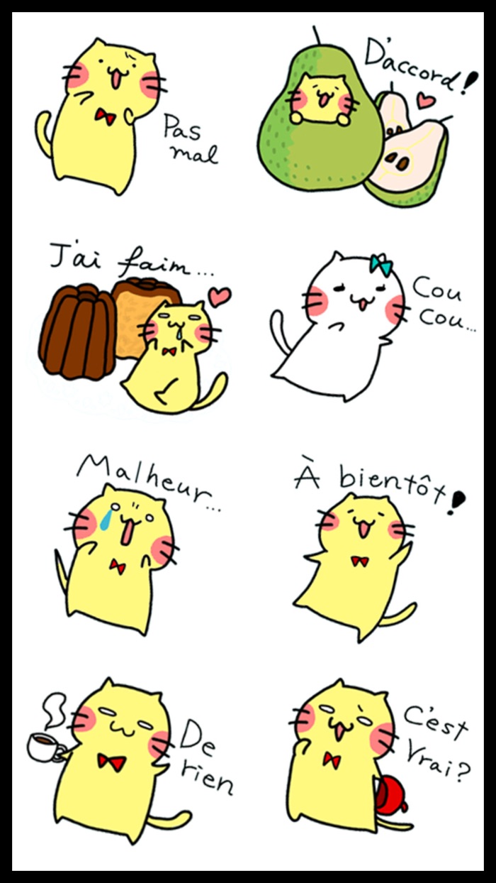 French Cat Stickers