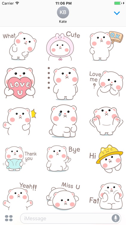 Jasper The Cute Fat Bear English Stickers