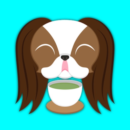 Brown White Japanese Chin Stickers for iMessage