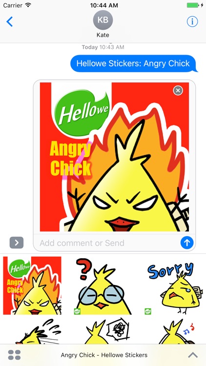 Hellowe Stickers: Angry Chick