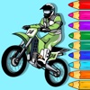 Preschool Coloring Book Game Biker Version
