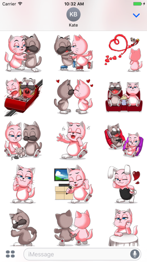 Oreo In Love 2 - Cute cat stickers for iMessage(圖2)-速報App