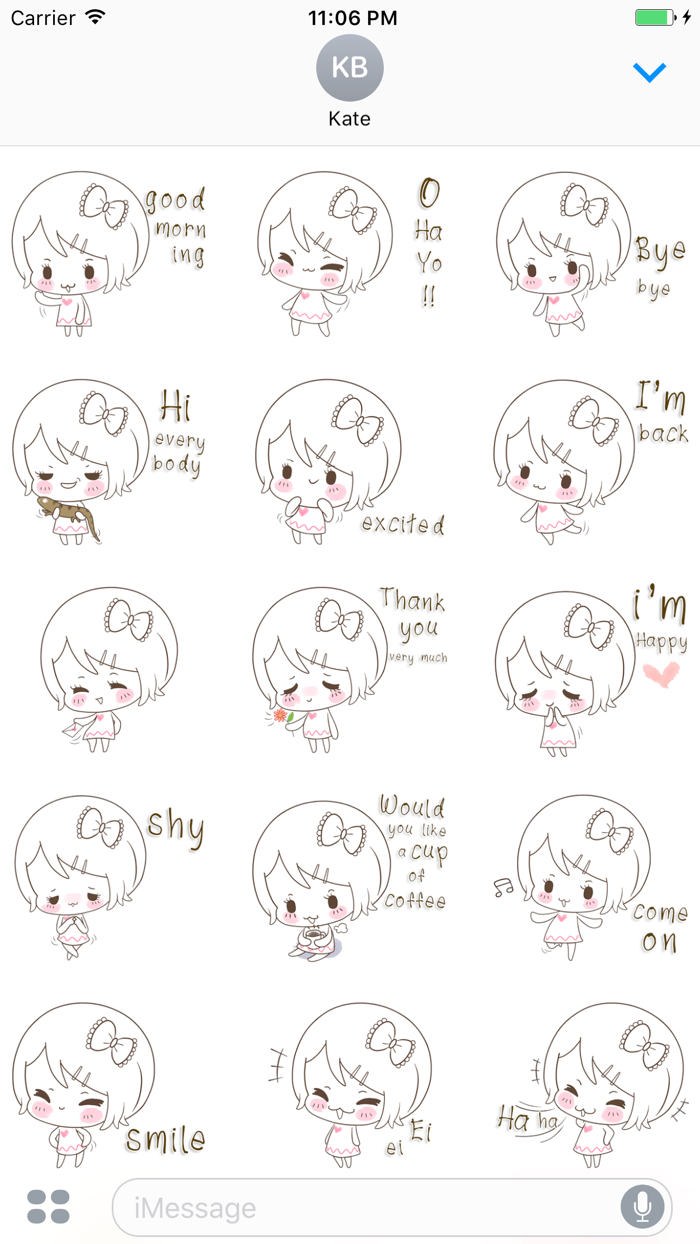 Zinnia The Lovely Little Girl English Stikers