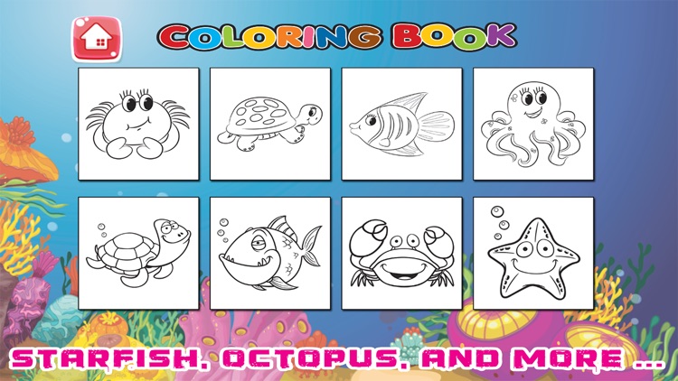 Ocean & Sea Animal Coloring Book Painting Drawing screenshot-3