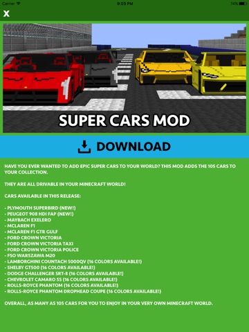 CARS MOD FOR MINECRAFT PC GAME screenshot 2