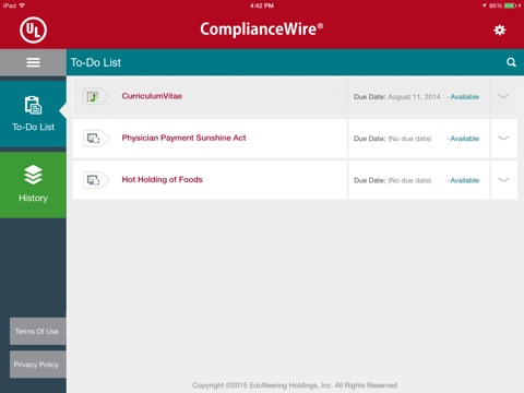 ComplianceWire screenshot 2