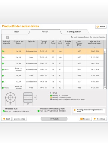 drylin® lead screws expert screenshot 2