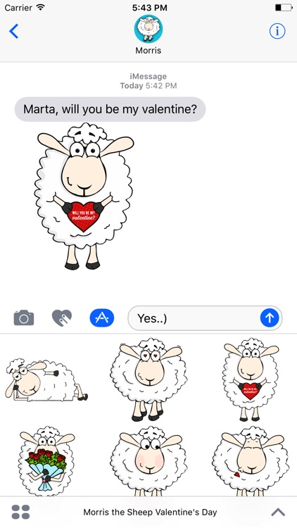 Morris the Sheep Valentine's Day