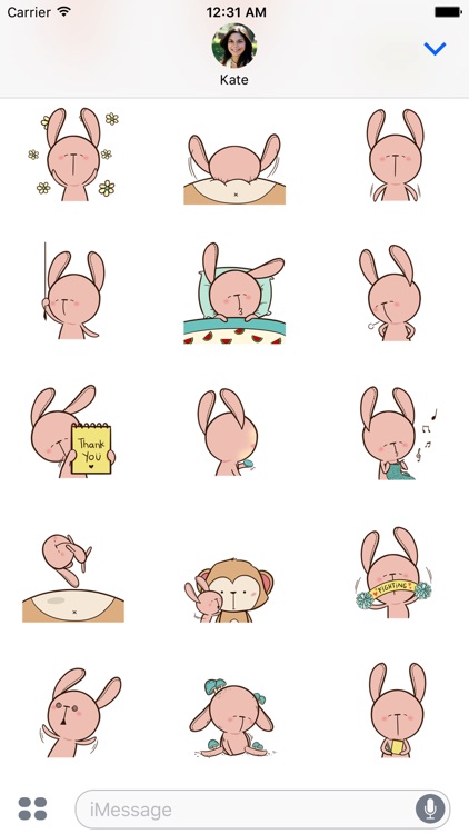 Teddy Rabbit Animated Stickers