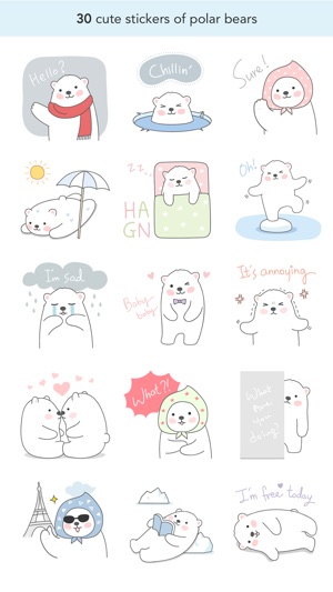 Sweet polar bear stickers(圖2)-速報App