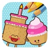 Sweet Cup Cake Coloring Book Page Game Version