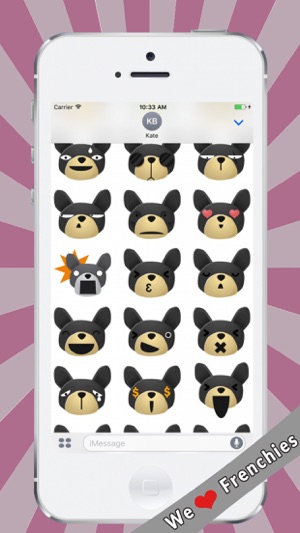 French Bulldog Sticker Pack-Cute Emoji Dog(圖2)-速報App