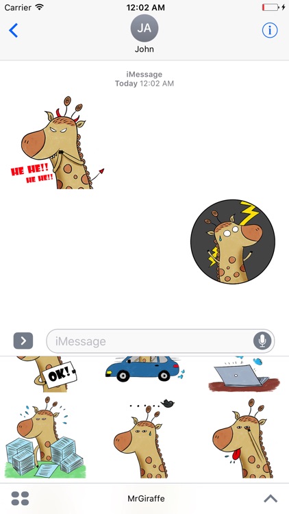 Mr Giraffe Animated Stickers