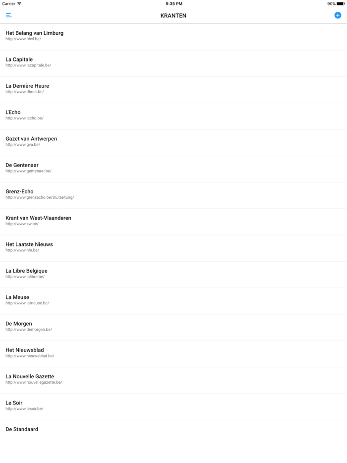 BELGISCHE KRANTEN EN TIJDSCHRIFTEN