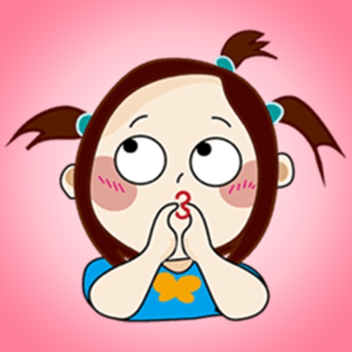 Naughty Girl with Big Eyes - Funny Stickers! icon