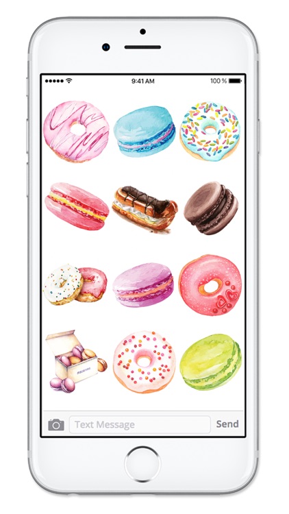 Donuts and Macaroons Watercolor Dessert Stickers