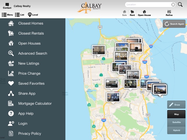 CalBay Realty Home Search for iPad