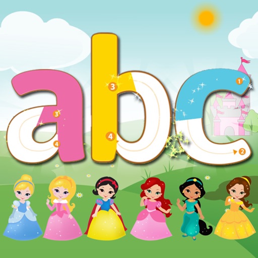 Tracing Letters ABC 123 Princess Theme For Kids Icon