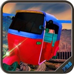 Flying autonomous tuk tuk adventurous ride