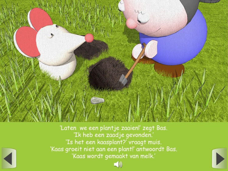 Bas en muis Planten een zaadje