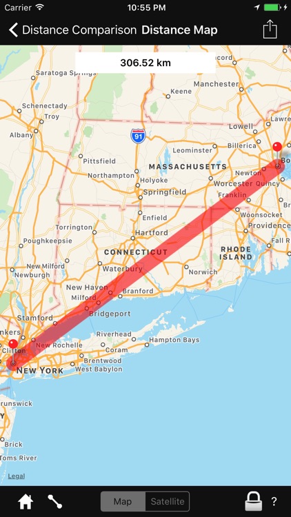 Distance Comparison Map