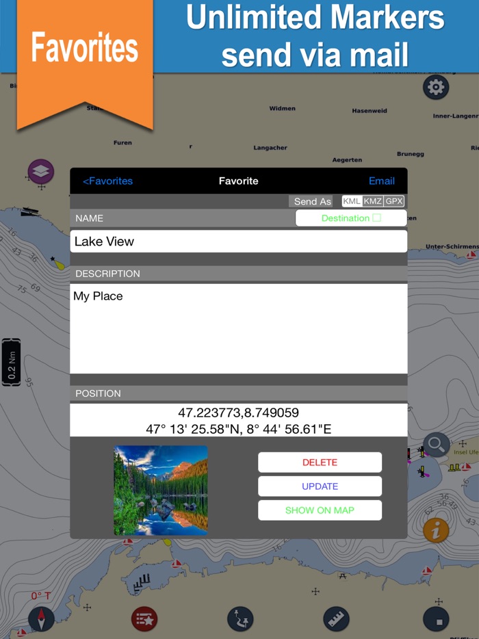 Thun  Brienz Lake offline nautical boaters chart