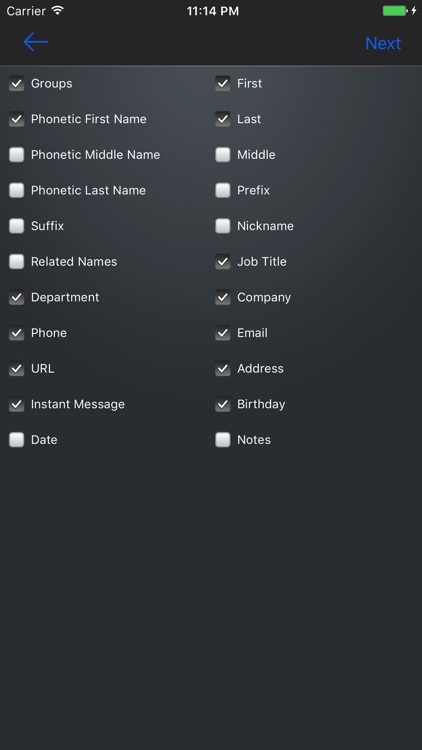 Contacts to Excel Lite