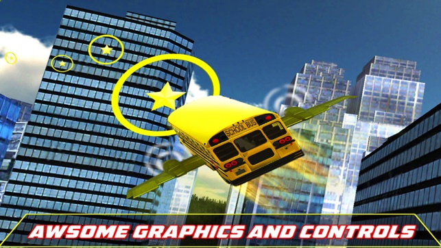 Flying School Bus - 3D Simulator(圖2)-速報App