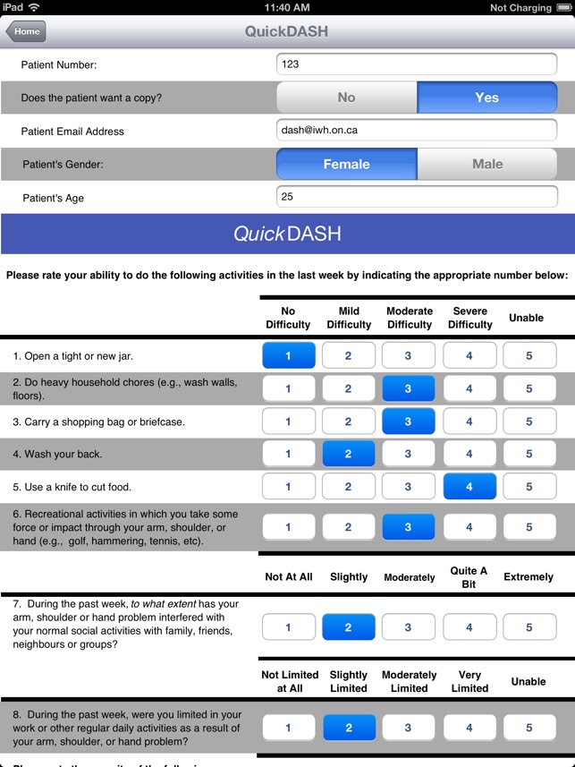 DASH Outcome Measure(圖3)-速報App