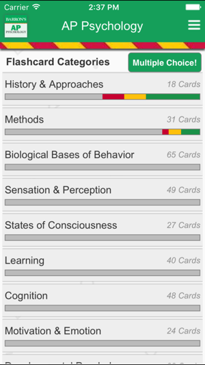 Barron's AP Psychology Flash Cards